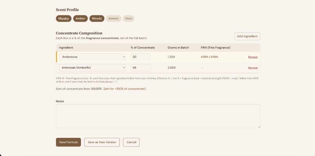 Accord Studio formula builder interface screenshot